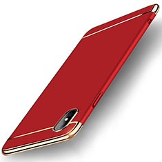 Schutzhülle Luxus Metall Rahmen und Kunststoff Schutzhülle Tasche M05 für Apple iPhone Xs Max Rot