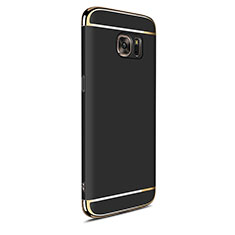 Schutzhülle Luxus Metall Rahmen und Kunststoff Schutzhülle Tasche M05 für Samsung Galaxy S7 Edge G935F Schwarz