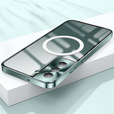 Schutzhülle Luxus Metall Rahmen und Kunststoff Schutzhülle Tasche mit Mag-Safe Magnetic Magnetisch für Samsung Galaxy S21 5G Grün
