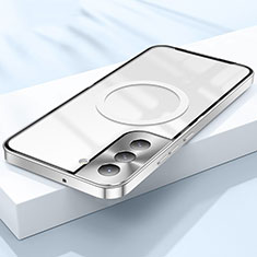 Schutzhülle Luxus Metall Rahmen und Kunststoff Schutzhülle Tasche mit Mag-Safe Magnetic Magnetisch für Samsung Galaxy S21 5G Silber
