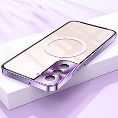 Schutzhülle Luxus Metall Rahmen und Kunststoff Schutzhülle Tasche mit Mag-Safe Magnetic Magnetisch für Samsung Galaxy S21 5G Violett