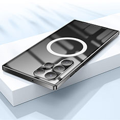 Schutzhülle Luxus Metall Rahmen und Kunststoff Schutzhülle Tasche mit Mag-Safe Magnetic Magnetisch für Samsung Galaxy S22 Ultra 5G Schwarz