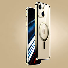 Schutzhülle Luxus Metall Rahmen und Kunststoff Schutzhülle Tasche mit Mag-Safe Magnetic Magnetisch JB1 für Apple iPhone 13 Gold