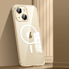 Schutzhülle Luxus Metall Rahmen und Kunststoff Schutzhülle Tasche mit Mag-Safe Magnetic Magnetisch JL1 für Apple iPhone 14 Plus Gold
