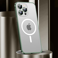 Schutzhülle Luxus Metall Rahmen und Kunststoff Schutzhülle Tasche mit Mag-Safe Magnetic Magnetisch JL2 für Apple iPhone 13 Pro Max Grün