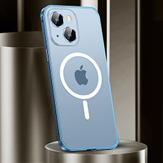 Schutzhülle Luxus Metall Rahmen und Kunststoff Schutzhülle Tasche mit Mag-Safe Magnetic Magnetisch JL2 für Apple iPhone 14 Plus Blau