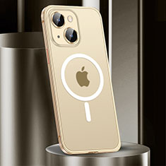 Schutzhülle Luxus Metall Rahmen und Kunststoff Schutzhülle Tasche mit Mag-Safe Magnetic Magnetisch JL2 für Apple iPhone 14 Plus Gold