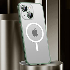 Schutzhülle Luxus Metall Rahmen und Kunststoff Schutzhülle Tasche mit Mag-Safe Magnetic Magnetisch JL2 für Apple iPhone 14 Plus Grün