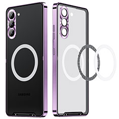 Schutzhülle Luxus Metall Rahmen und Kunststoff Schutzhülle Tasche mit Mag-Safe Magnetic Magnetisch LK1 für Samsung Galaxy S22 Plus 5G Violett