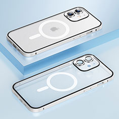 Schutzhülle Luxus Metall Rahmen und Kunststoff Schutzhülle Tasche mit Mag-Safe Magnetic Magnetisch QC1 für Apple iPhone 12 Silber