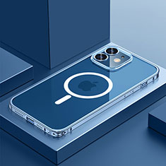 Schutzhülle Luxus Metall Rahmen und Kunststoff Schutzhülle Tasche mit Mag-Safe Magnetic Magnetisch QC3 für Apple iPhone 12 Mini Blau