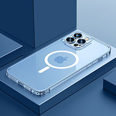 Schutzhülle Luxus Metall Rahmen und Kunststoff Schutzhülle Tasche mit Mag-Safe Magnetic Magnetisch QC3 für Apple iPhone 12 Pro Blau