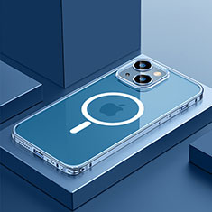 Schutzhülle Luxus Metall Rahmen und Kunststoff Schutzhülle Tasche mit Mag-Safe Magnetic Magnetisch QC3 für Apple iPhone 14 Blau