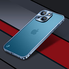Schutzhülle Luxus Metall Rahmen und Kunststoff Schutzhülle Tasche QC1 für Apple iPhone 13 Blau