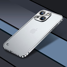 Schutzhülle Luxus Metall Rahmen und Kunststoff Schutzhülle Tasche QC1 für Apple iPhone 13 Silber