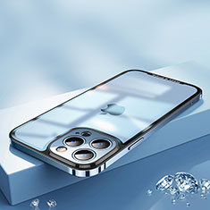 Schutzhülle Luxus Metall Rahmen und Kunststoff Schutzhülle Tasche QC2 für Apple iPhone 12 Pro Blau