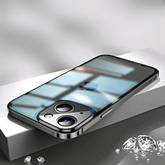 Schutzhülle Luxus Metall Rahmen und Kunststoff Schutzhülle Tasche QC2 für Apple iPhone 14 Plus Schwarz