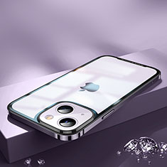 Schutzhülle Luxus Metall Rahmen und Kunststoff Schutzhülle Tasche QC2 für Apple iPhone 14 Plus Violett