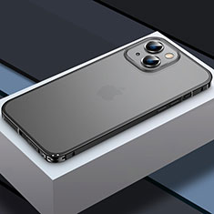Schutzhülle Luxus Metall Rahmen und Kunststoff Schutzhülle Tasche QC3 für Apple iPhone 13 Schwarz