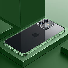 Schutzhülle Luxus Metall Rahmen und Kunststoff Schutzhülle Tasche QC4 für Apple iPhone 12 Grün