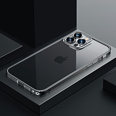 Schutzhülle Luxus Metall Rahmen und Kunststoff Schutzhülle Tasche QC4 für Apple iPhone 12 Pro Schwarz