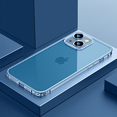 Schutzhülle Luxus Metall Rahmen und Kunststoff Schutzhülle Tasche QC4 für Apple iPhone 14 Plus Blau