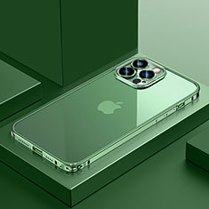 Schutzhülle Luxus Metall Rahmen und Kunststoff Schutzhülle Tasche QC4 für Apple iPhone 14 Pro Max Grün