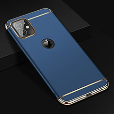 Schutzhülle Luxus Metall Rahmen und Kunststoff Schutzhülle Tasche T01 für Apple iPhone 11 Blau