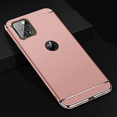 Schutzhülle Luxus Metall Rahmen und Kunststoff Schutzhülle Tasche T01 für Apple iPhone 11 Pro Max Rosegold