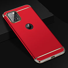 Schutzhülle Luxus Metall Rahmen und Kunststoff Schutzhülle Tasche T01 für Apple iPhone 11 Pro Max Rot