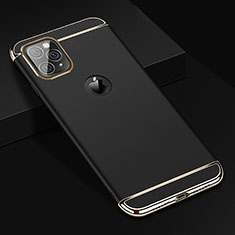 Schutzhülle Luxus Metall Rahmen und Kunststoff Schutzhülle Tasche T01 für Apple iPhone 11 Pro Max Schwarz