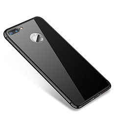 Schutzhülle Luxus Metall Rahmen und Kunststoff Schutzhülle Tasche T01 für Apple iPhone 8 Plus Schwarz