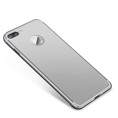 Schutzhülle Luxus Metall Rahmen und Kunststoff Schutzhülle Tasche T01 für Apple iPhone 8 Plus Silber