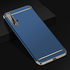 Schutzhülle Luxus Metall Rahmen und Kunststoff Schutzhülle Tasche T01 für Huawei Nova 5 Blau