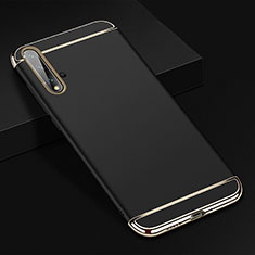 Schutzhülle Luxus Metall Rahmen und Kunststoff Schutzhülle Tasche T01 für Huawei Nova 5 Pro Schwarz