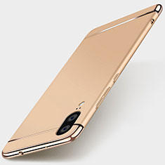 Schutzhülle Luxus Metall Rahmen und Kunststoff Schutzhülle Tasche T01 für Huawei P20 Gold