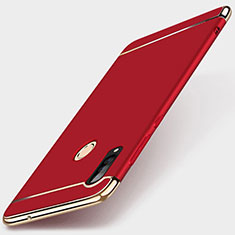 Schutzhülle Luxus Metall Rahmen und Kunststoff Schutzhülle Tasche T01 für Huawei P30 Lite Rot