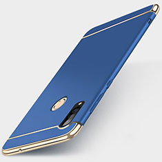 Schutzhülle Luxus Metall Rahmen und Kunststoff Schutzhülle Tasche T01 für Huawei P30 Lite XL Blau