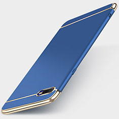 Schutzhülle Luxus Metall Rahmen und Kunststoff Schutzhülle Tasche T01 für Oppo R15X Blau