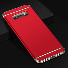 Schutzhülle Luxus Metall Rahmen und Kunststoff Schutzhülle Tasche T01 für Samsung Galaxy S10e Rot