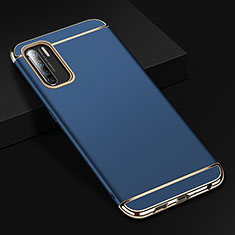Schutzhülle Luxus Metall Rahmen und Kunststoff Schutzhülle Tasche T02 für Oppo Find X2 Lite Blau