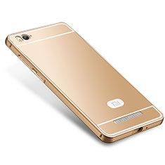 Schutzhülle Luxus Metall Rahmen und Silikon Schutzhülle Tasche M01 für Xiaomi Mi 4C Gold