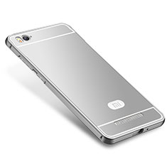 Schutzhülle Luxus Metall Rahmen und Silikon Schutzhülle Tasche M01 für Xiaomi Mi 4C Silber