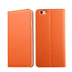 Schutzhülle Stand Tasche Leder für Apple iPhone 6 Orange