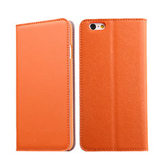 Schutzhülle Stand Tasche Leder für Apple iPhone 6 Plus Orange