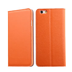 Schutzhülle Stand Tasche Leder für Apple iPhone 6S Orange