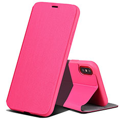 Schutzhülle Stand Tasche Leder für Apple iPhone Xs Max Pink