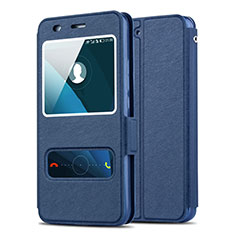 Schutzhülle Stand Tasche Leder für Huawei Y6 Blau