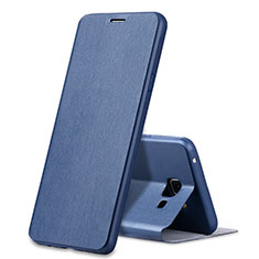 Schutzhülle Stand Tasche Leder für Samsung Galaxy A7 (2016) A7100 Blau