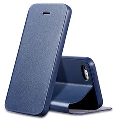 Schutzhülle Stand Tasche Leder L01 für Apple iPhone 5 Blau